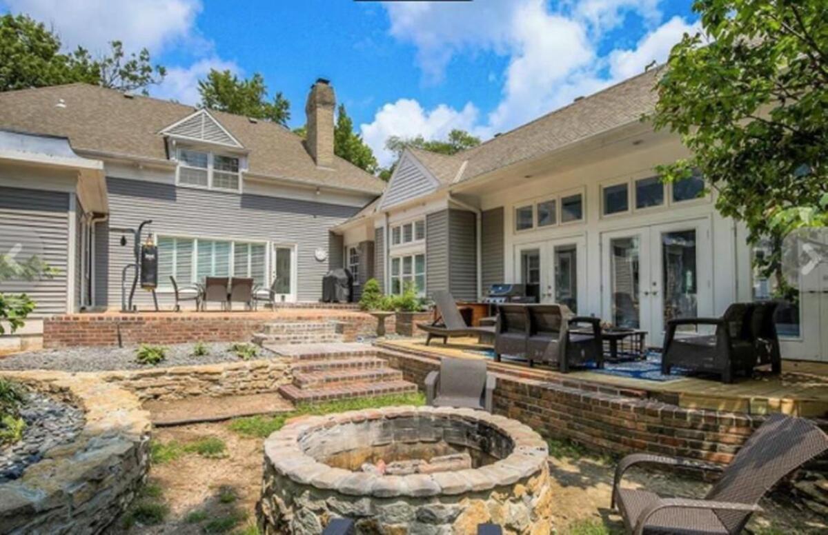 The back yard of the house.