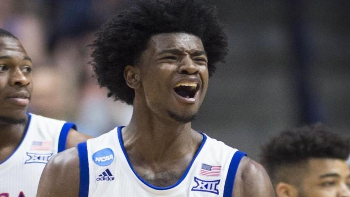 Kansas Jayhawks guard Josh Jackson and his teammates were a happy bunch on Sunday.