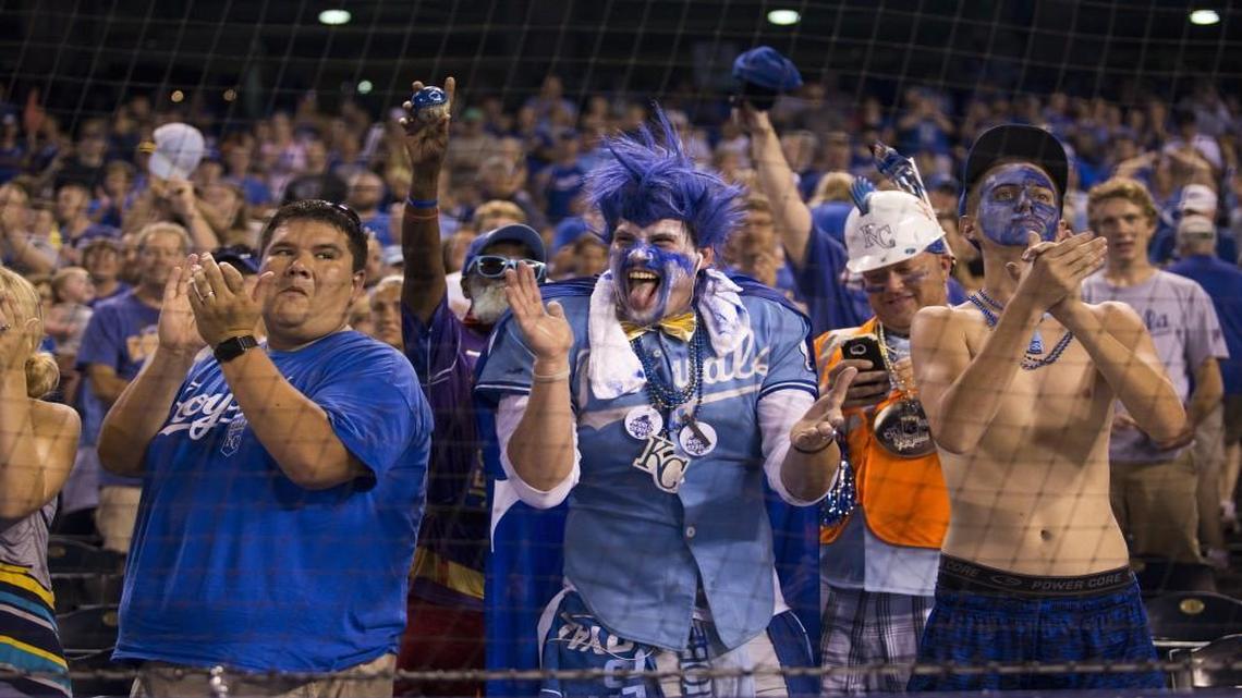 Royals fans celebrated during a game earlier this year.