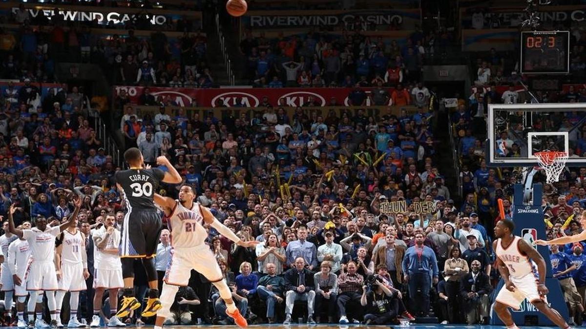 Steph Curry’s game-winning shot from Saturday night.