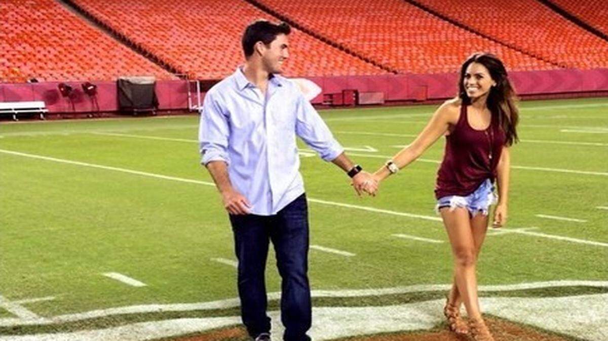 
Chiefs quarterback Aaron Murray (left) and girlfriend Kacie McDonnell.
