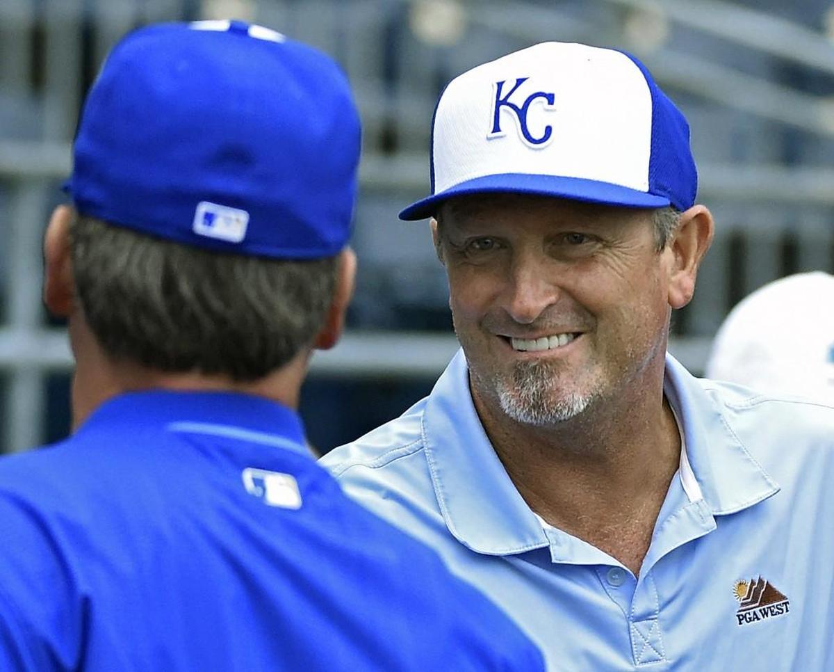 Former Kansas City Royals pitcher Bret Saberhagen at Kauffman Stadium in 2015