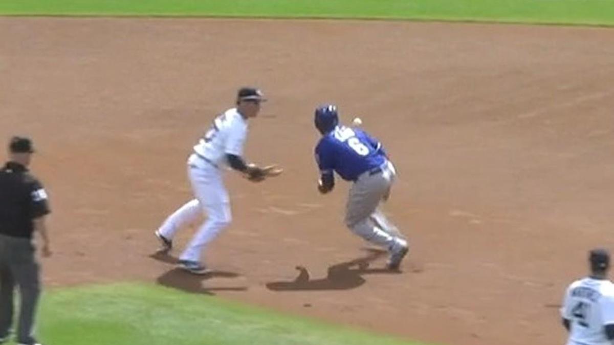 
Lorenzo Cain should get an assist for this out.
