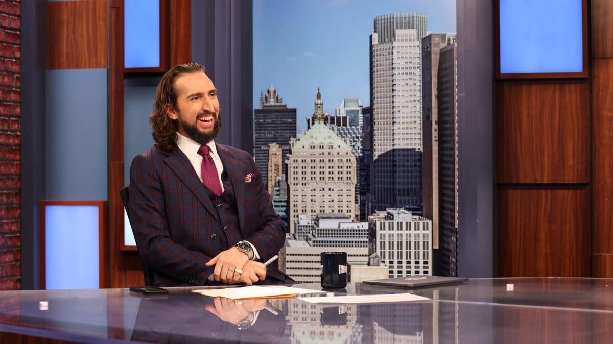 Nick Wright on the set of Fox Sports’ “First Things First.”