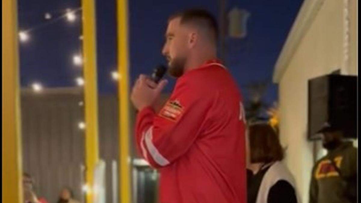Chiefs tight end Travis Kelce at Operation Breakthrough this week.