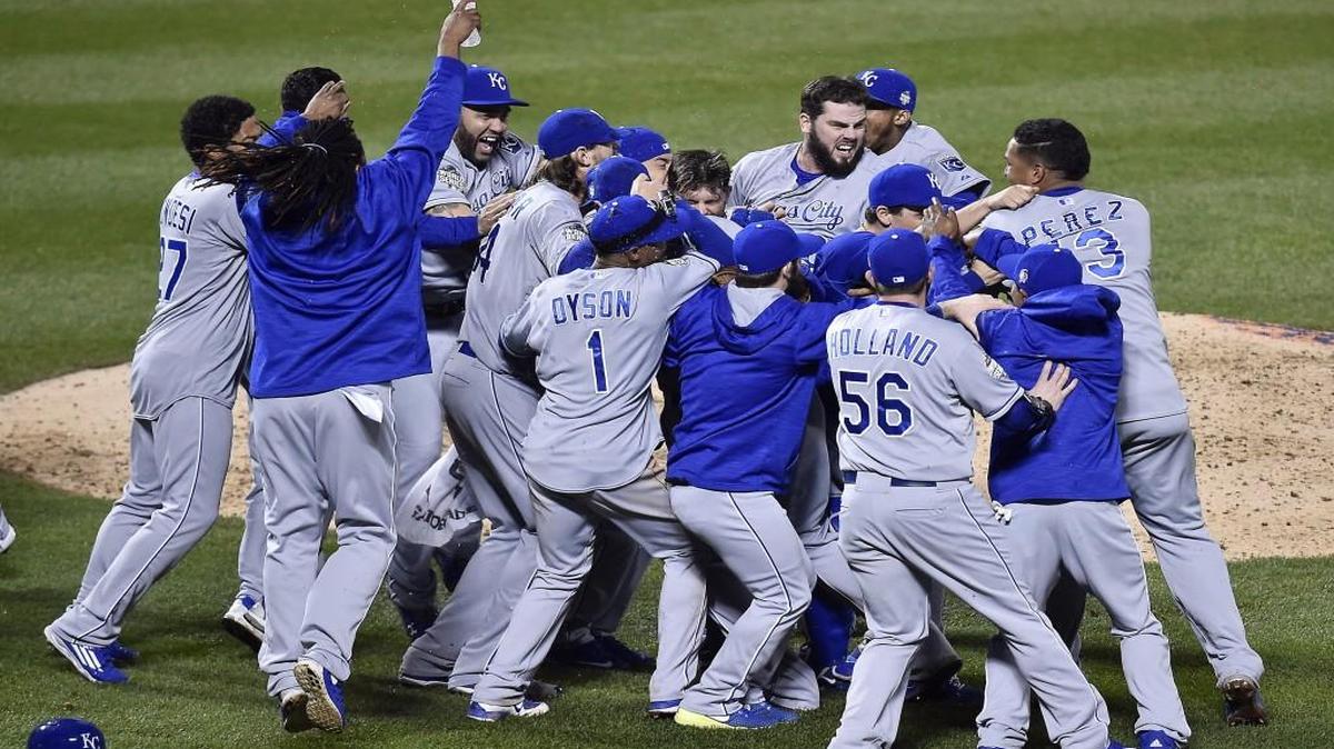 The Kansas City Royals celebrated after winning the World Series.
