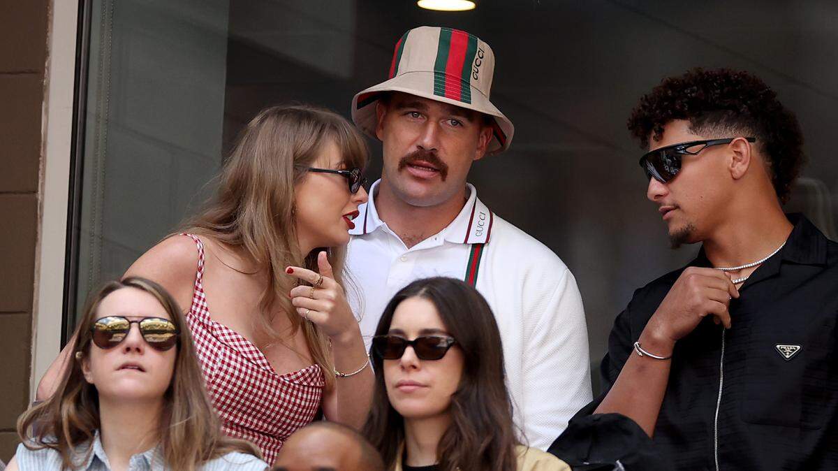 Singer-songwriter Taylor Swift and Travis Kelce and Patrick Mahomes of the Kansas City Chiefs attended the US Open on Sept. 8, 2024 in the Flushing neighborhood of the Queens borough of New York City.