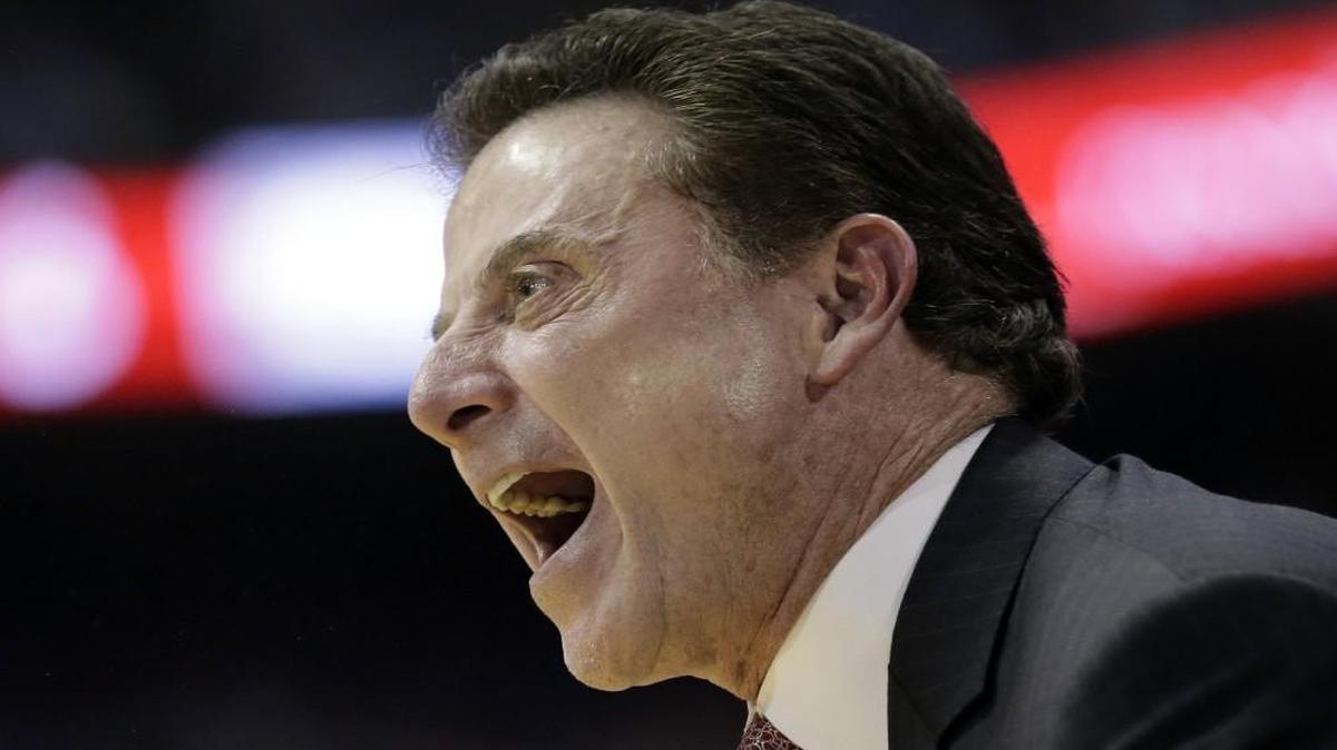 Louisville Cardinals head coach Rick Pitino yelled during the first half of Wednesday’s game at North Carolina. The Tar Heels won 74-63.