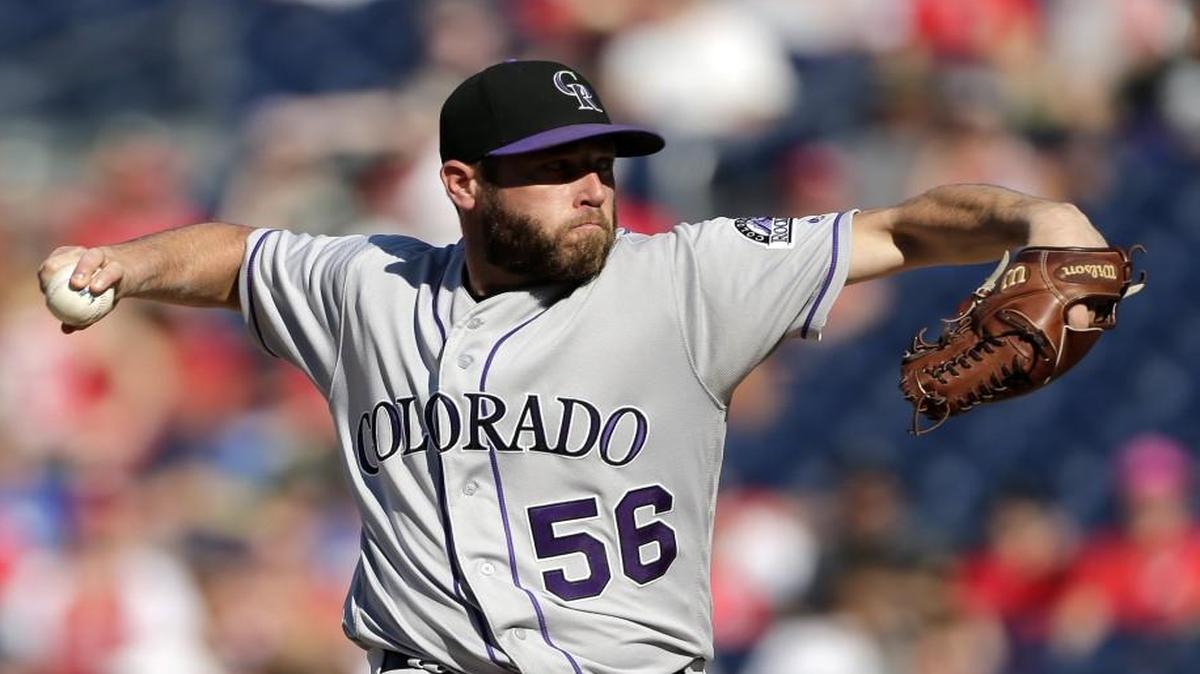 Colorado Rockies relief pitcher Greg Holland.