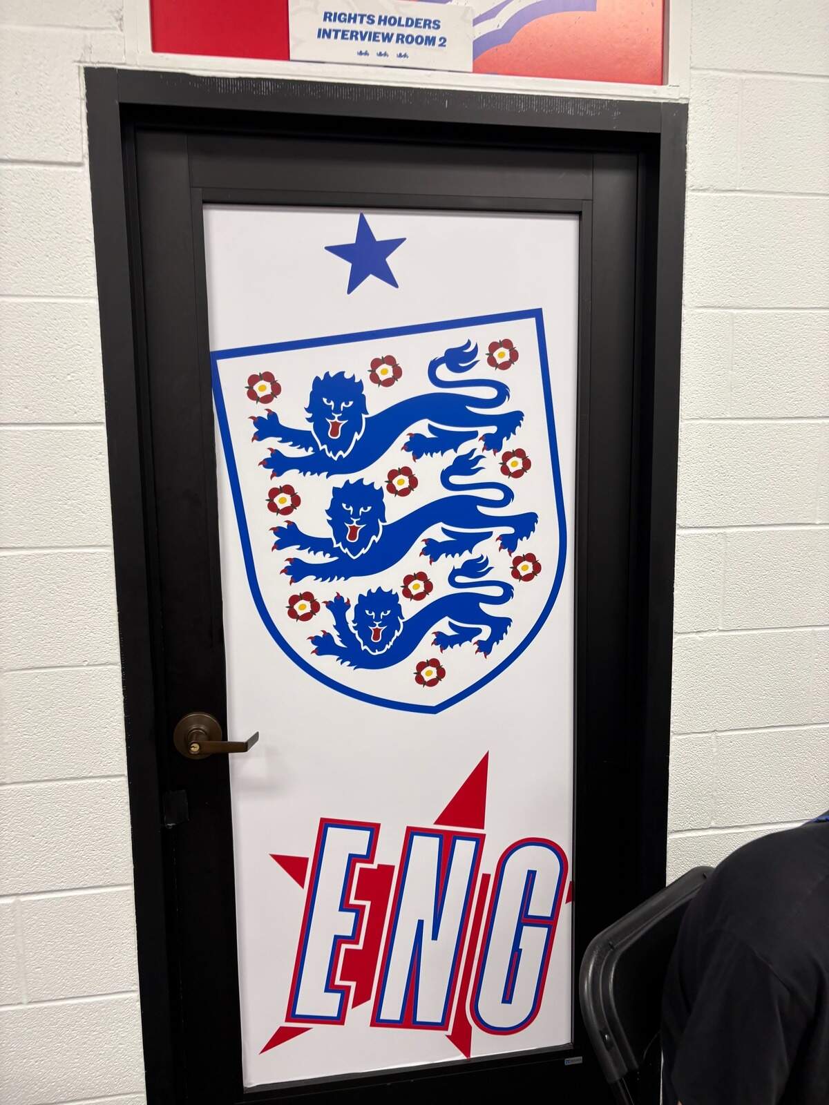 Inside the England media room in Kansas City