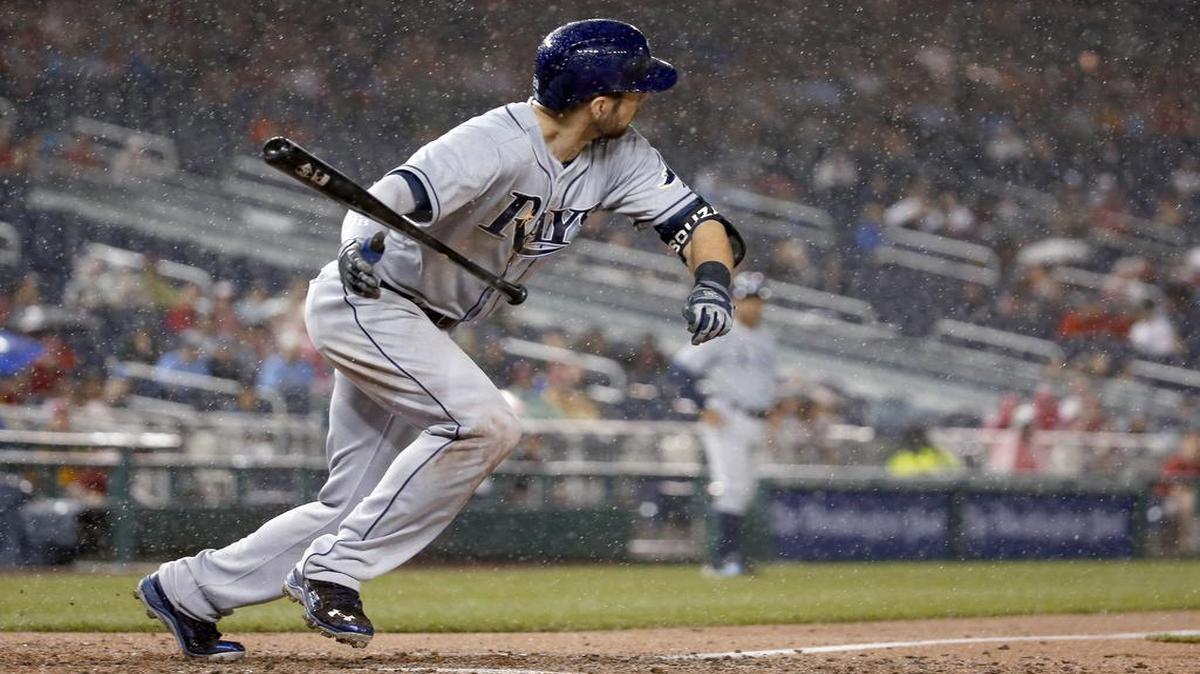 
Tampa Bay’s Steven Souza likely didn’t know he’d be rounding the bases his bunt during the eighth inning of Wednesday’s game.
