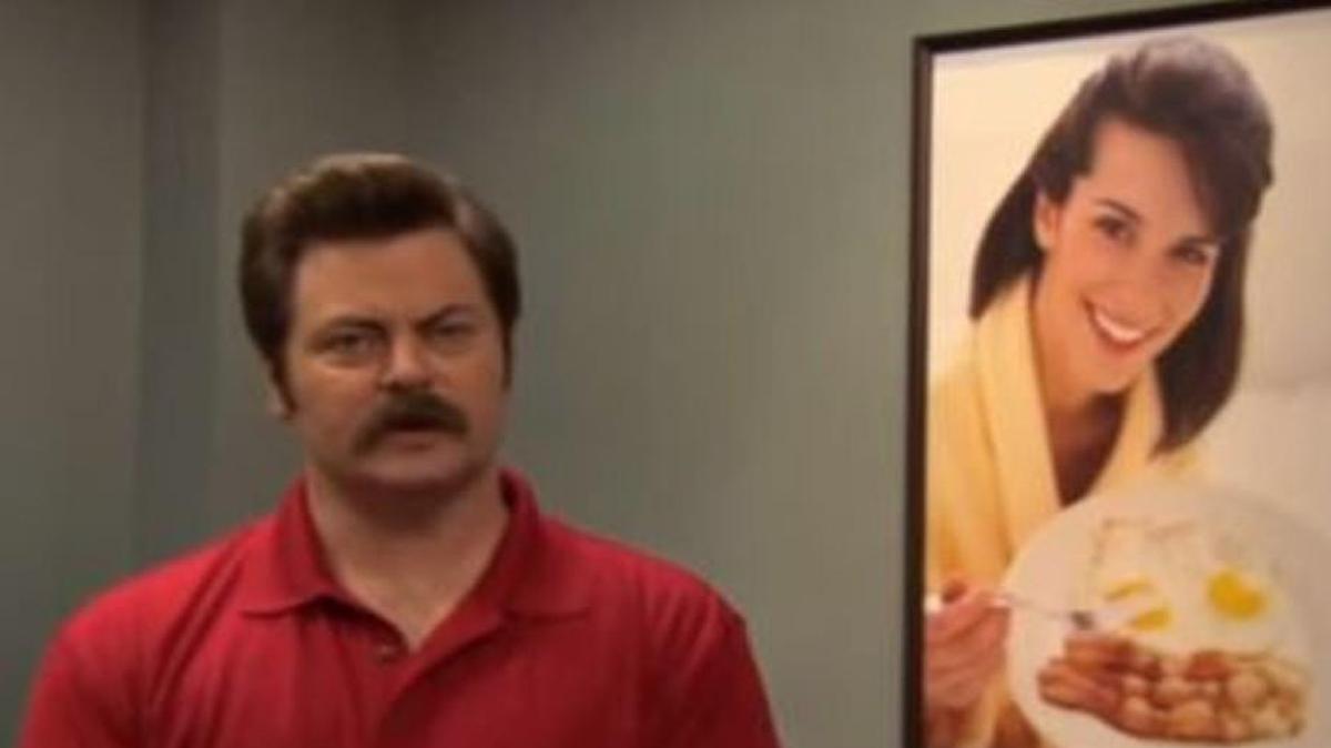 Ron Swanson loves bacon and eggs.