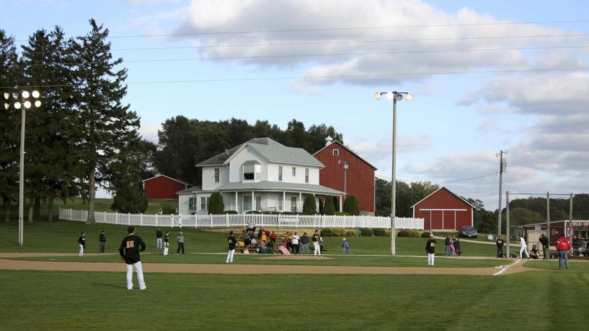 In this Oct. 2, 2014 file photo, teams play at the “Field of Dreams” during a tournament in Dyersville, Iowa.