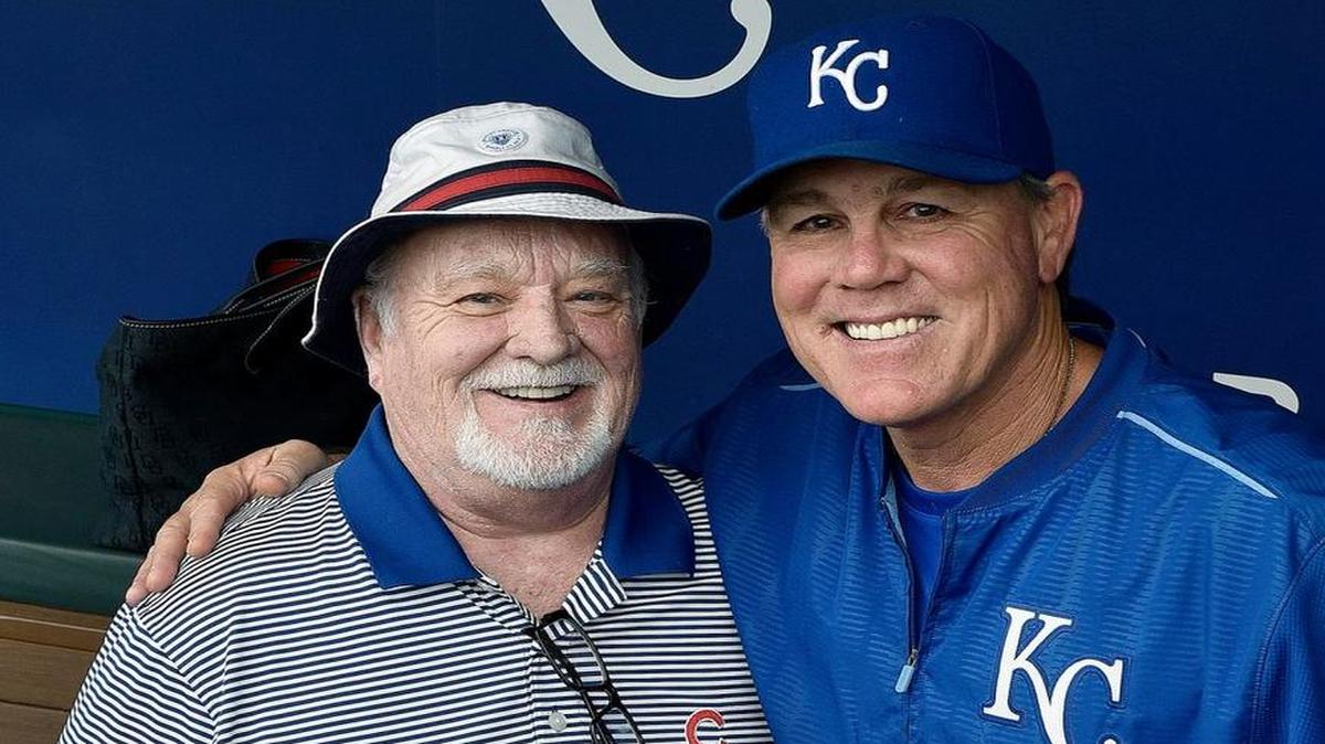 
Actor Brian Doyle-Murray with Kansas City Royals manager Ned Yost before Monday’s baseball game against the Chicago White Sox at Kauffman Stadium in Kansas City, Mo.

