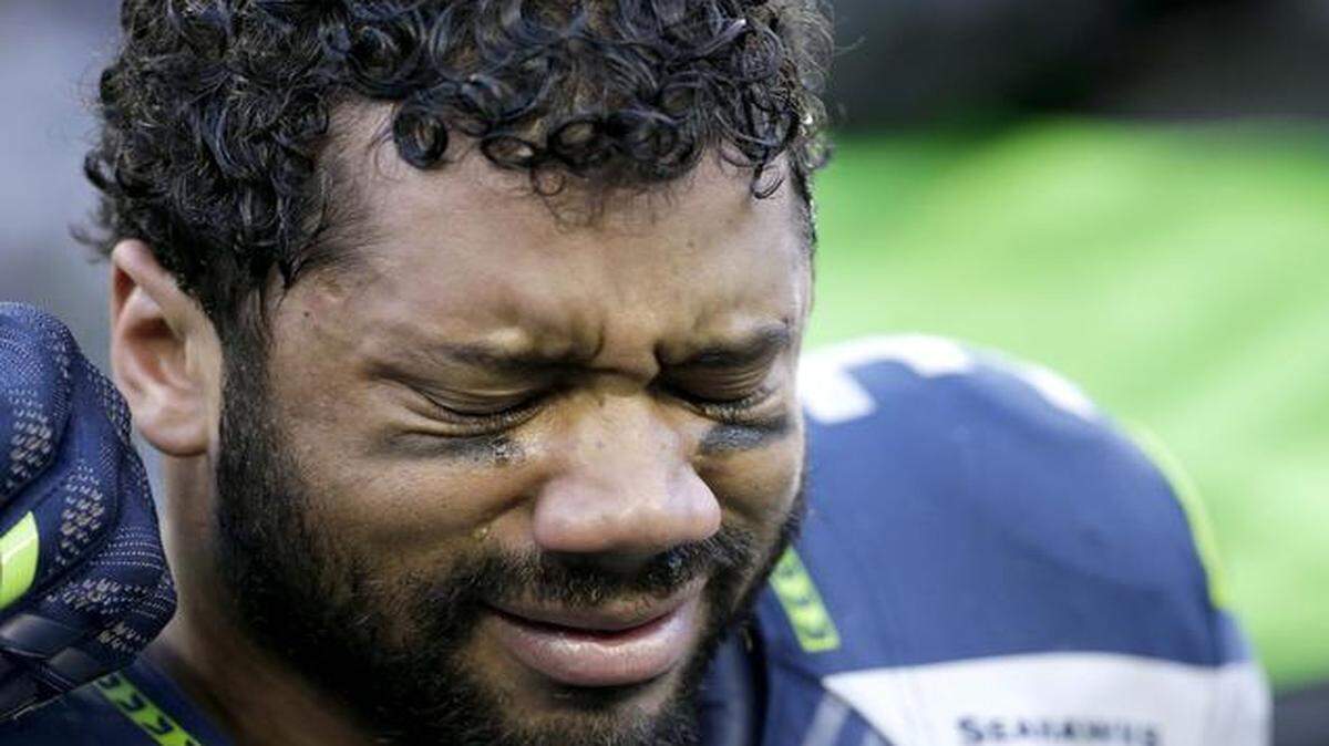 
Seattle Seahawks quarterback Russell Wilson cried after the NFC Championship Game win against the Green Bay Packers.
