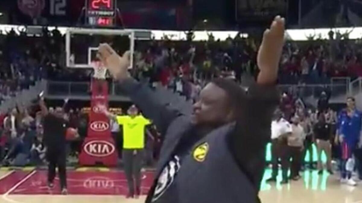 The celebration was on after the half-court shot was made.