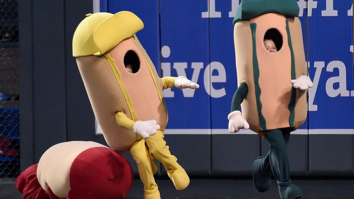 
Ketchup fell at the start of the Hot Dog race on Sunday night and took Mustard with him as Relish pulled away.
