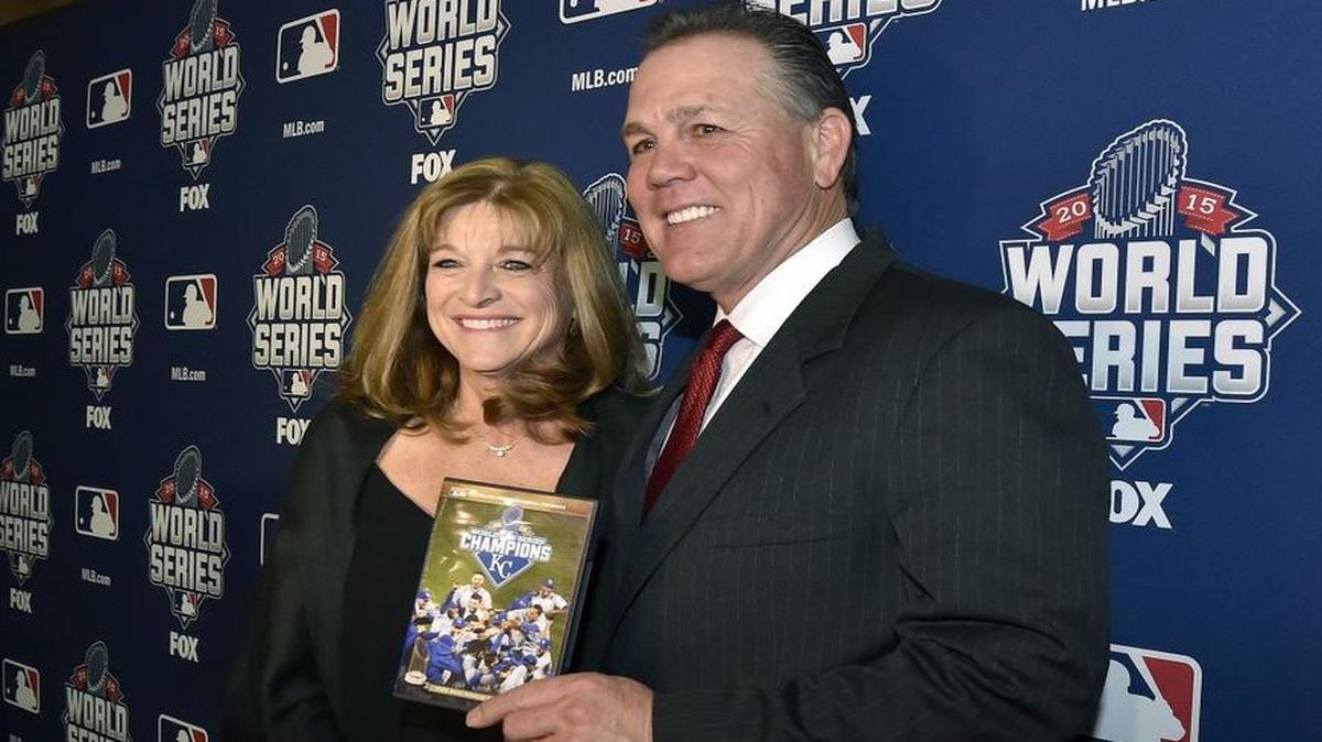 Kansas City Royals manager Ned Yost and his wife Deborah before Monday’s premiere showing of “The 2015 World Series,”at the Music Hall in Kansas City, Mo.