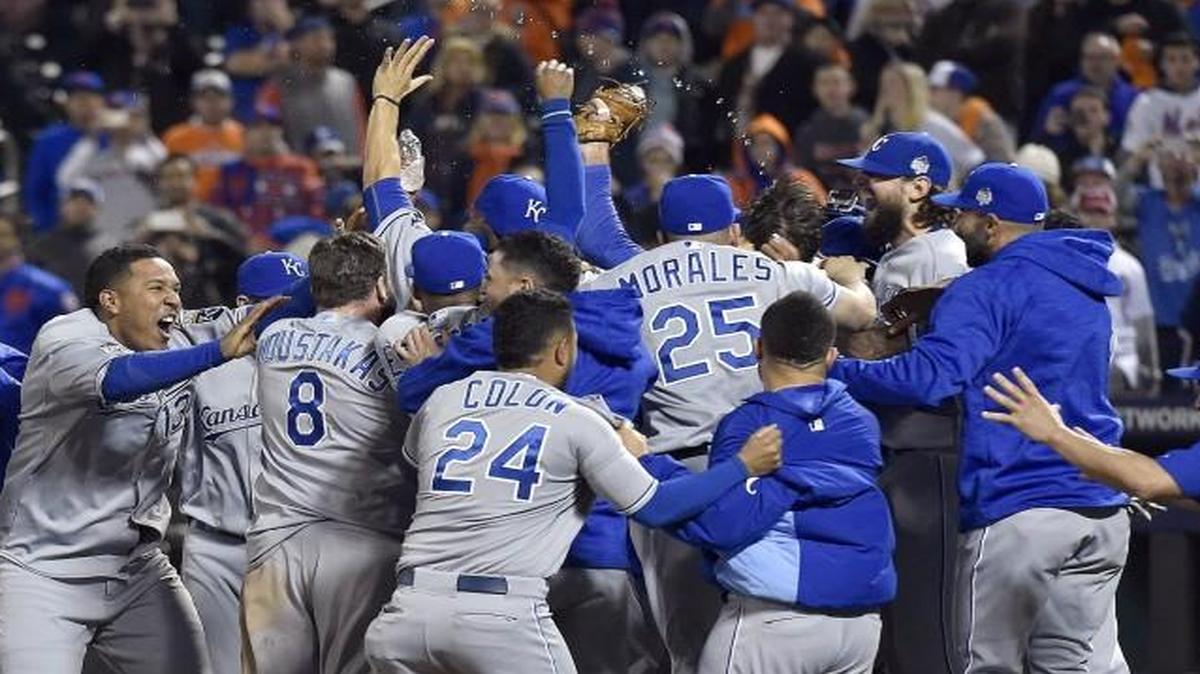 The Kansas City Royals celebrated after winning the World Series.
