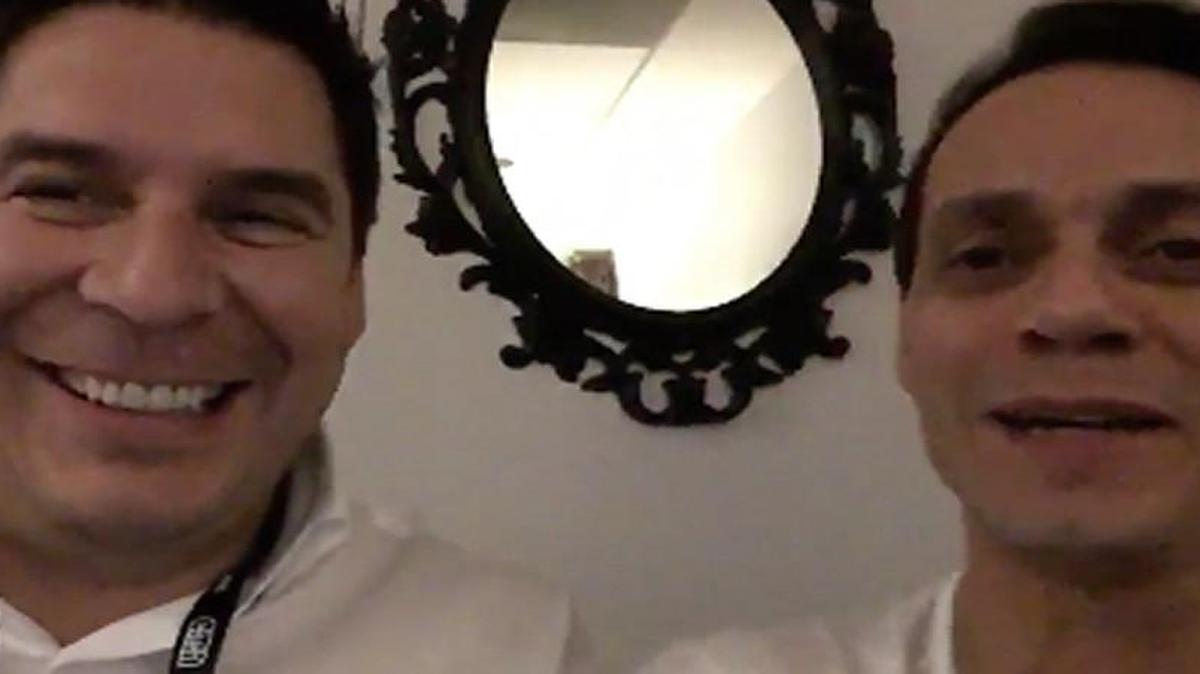 Sprint CEO Marcelo Claure and singer Marc Anthony.