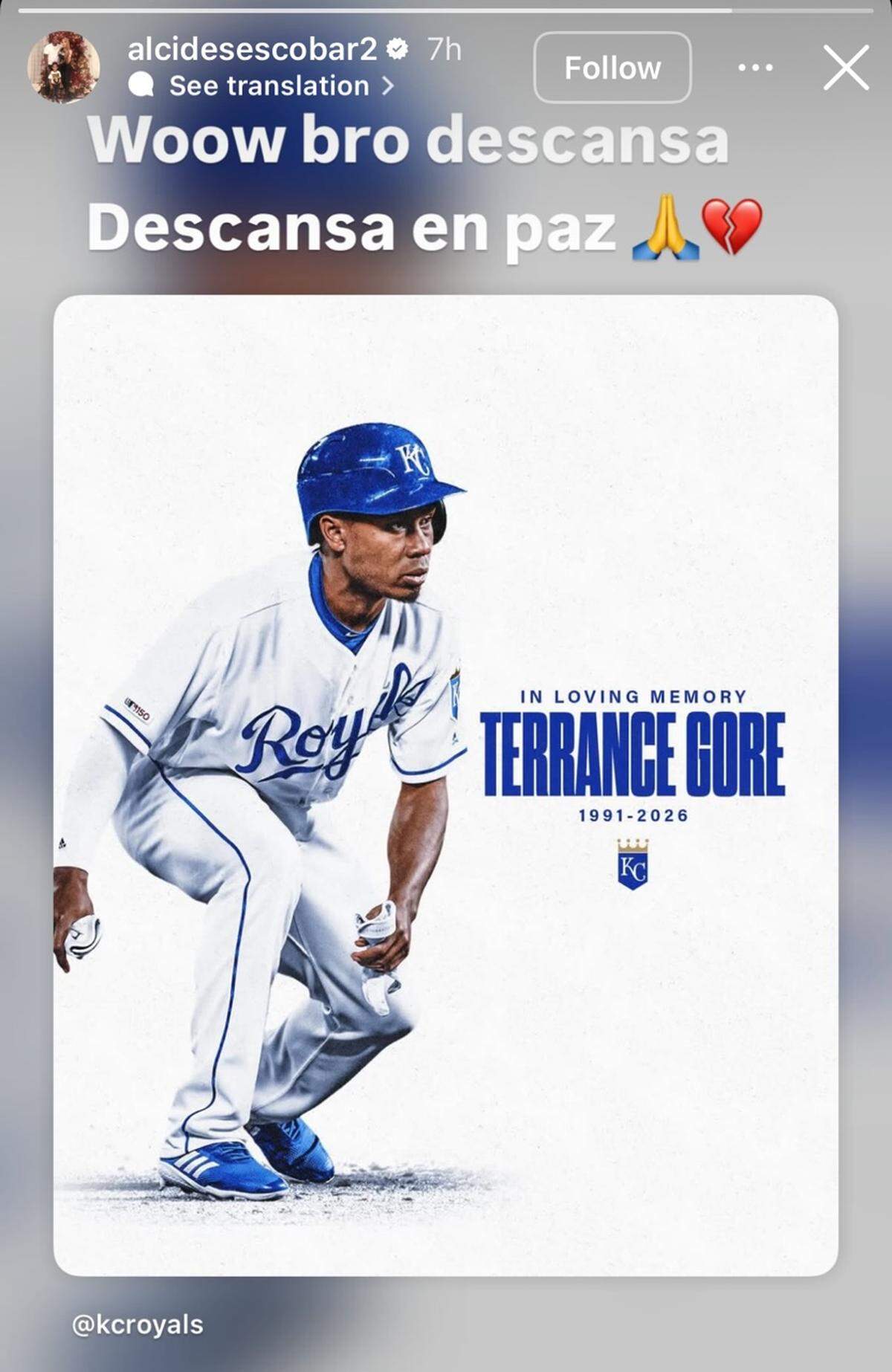 Alcides Escobar paid tribute to Terrance Gore.