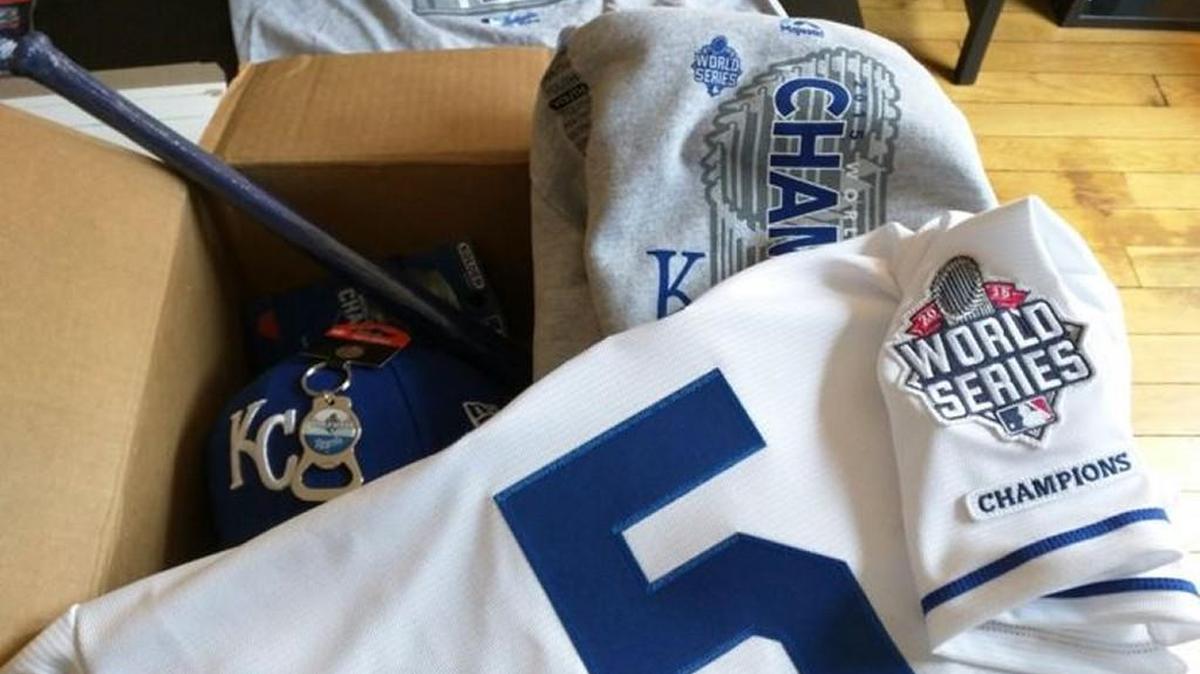 Matthew Goff tweeted a photo of the goodies the Royals sent him.