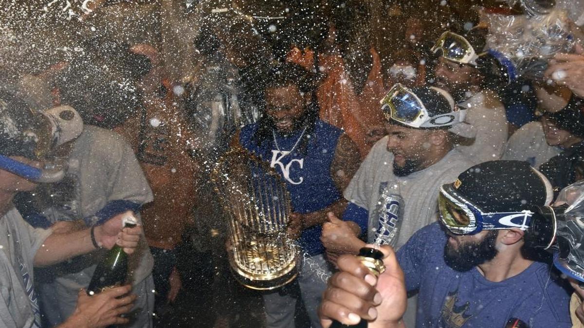 The Kansas City Royals celebrated after winning the World Series.