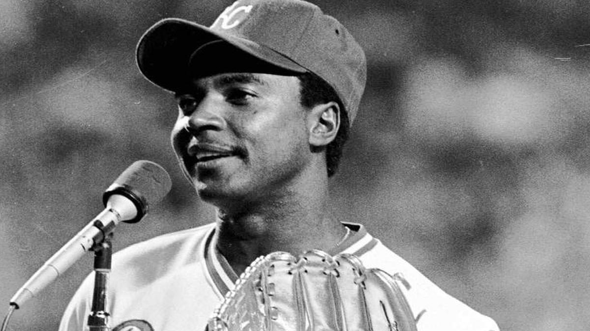 
Frank White accepted one of his many Gold Glove awards during a ceremony at then-Royals Stadium. This one was for his 1981 season. 

