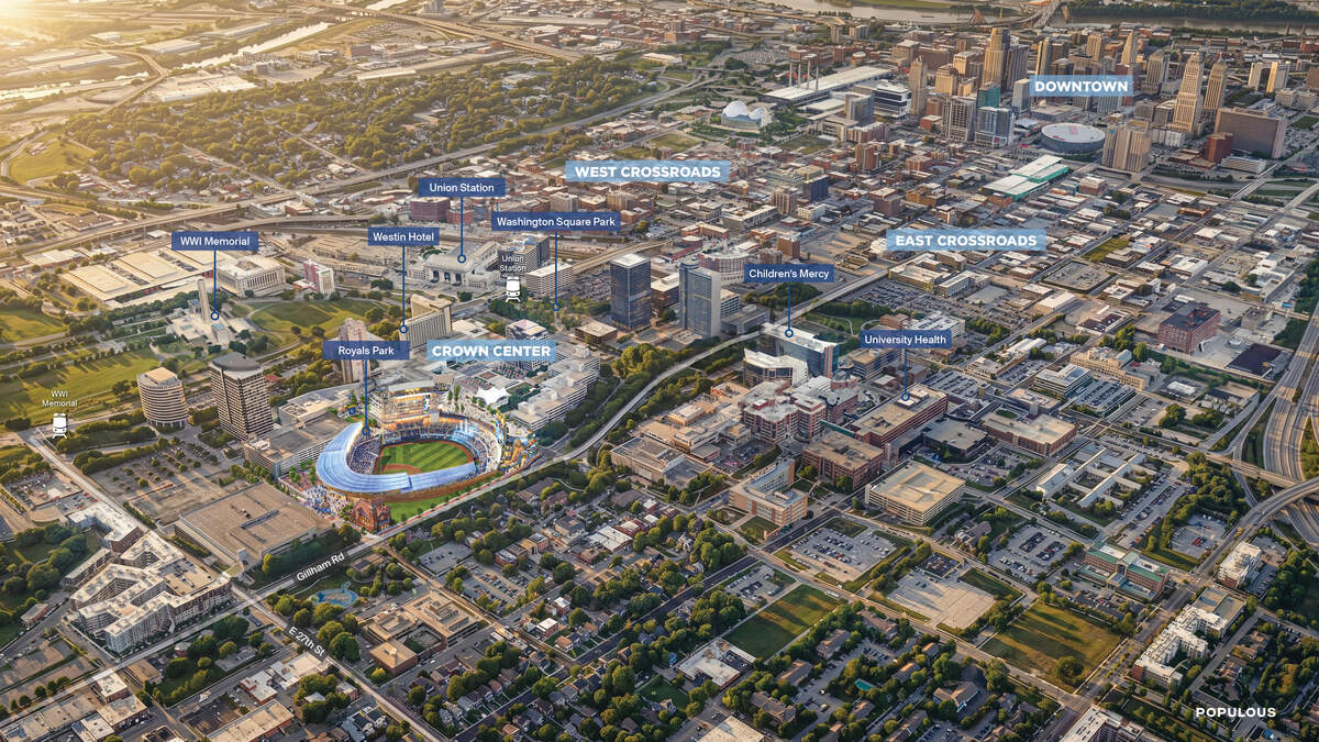 Here is a rendering of the new Royals stadium at Crown Center.