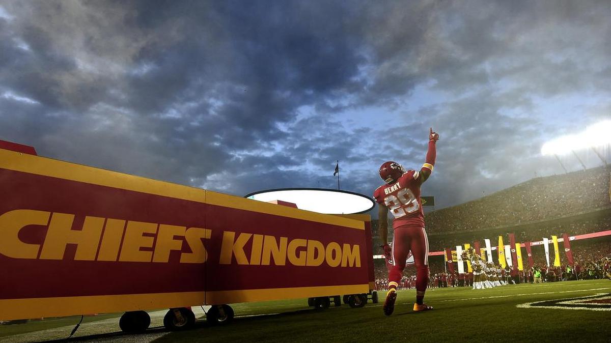 
Chiefs strong safety Eric Berry walked out to roaring Arrowhead Stadium during player introductions Thursday night before the game against Denver.
