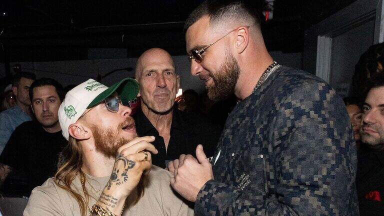 Chiefs’ Travis Kelce joined DJ at Super Bowl party and spun a Taylor Swift song