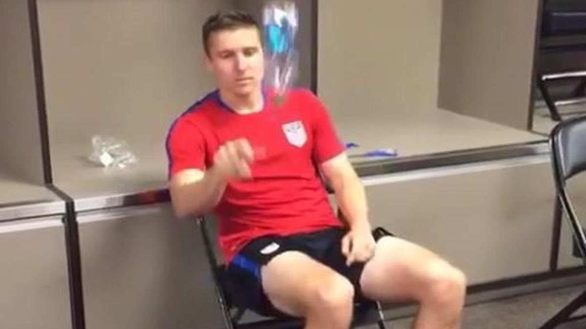 Sporting Kansas City’s Matt Besler showed off his abilities with a water bottle.