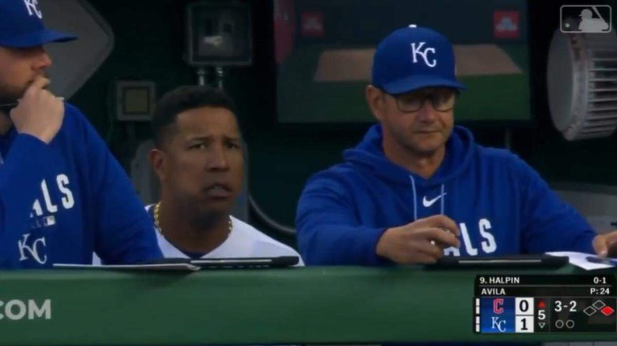 Salvador Perez was fired up in the Royals dugout on Wednesday night.