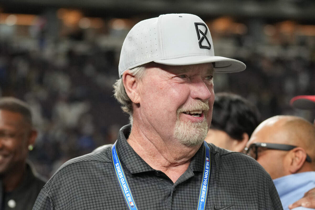 Former Chicago Cubs former pitcher Rick Sutcliffe, who grew up in Independence, Missouri, stands on the field before the game against the Los Angeles Dodgers during the Tokyo Series at Tokyo Dome in 2025.
