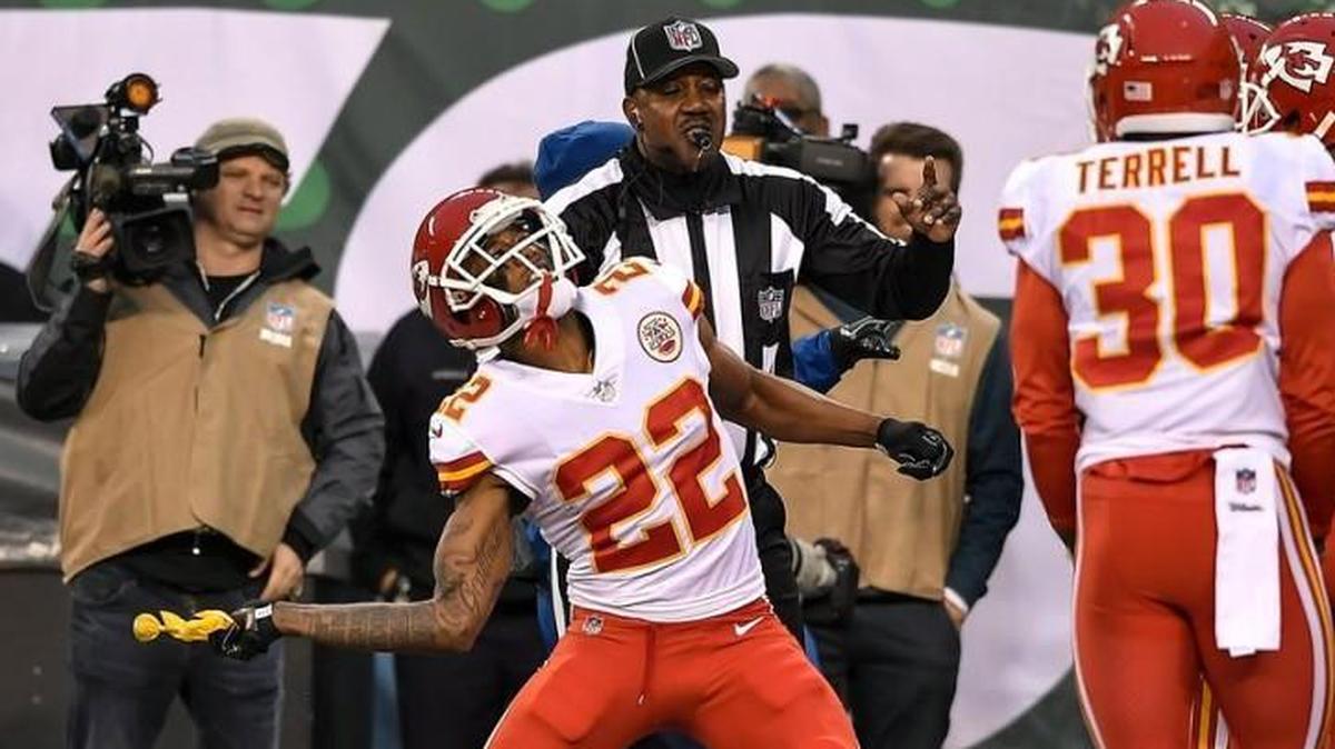 Chiefs cornerback Marcus Peters threw an official’s flag into the stands on Sunday.