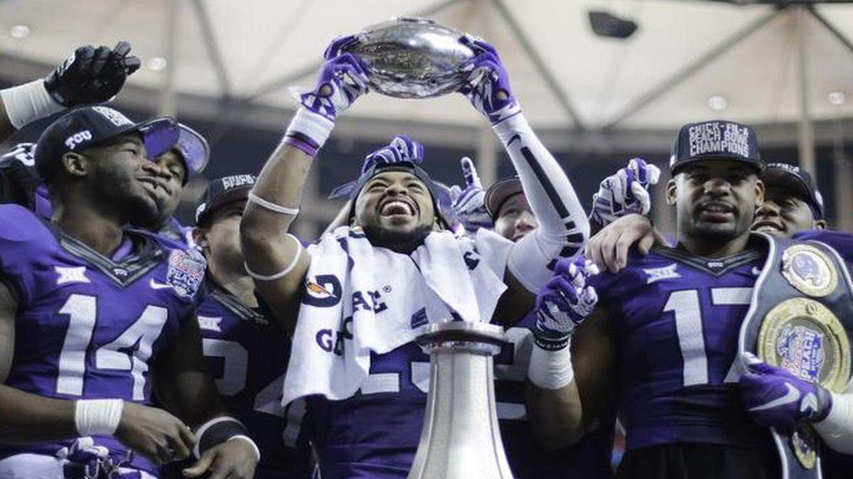 
TCU celebrated its Peach Bowl victory on Wednesday.
