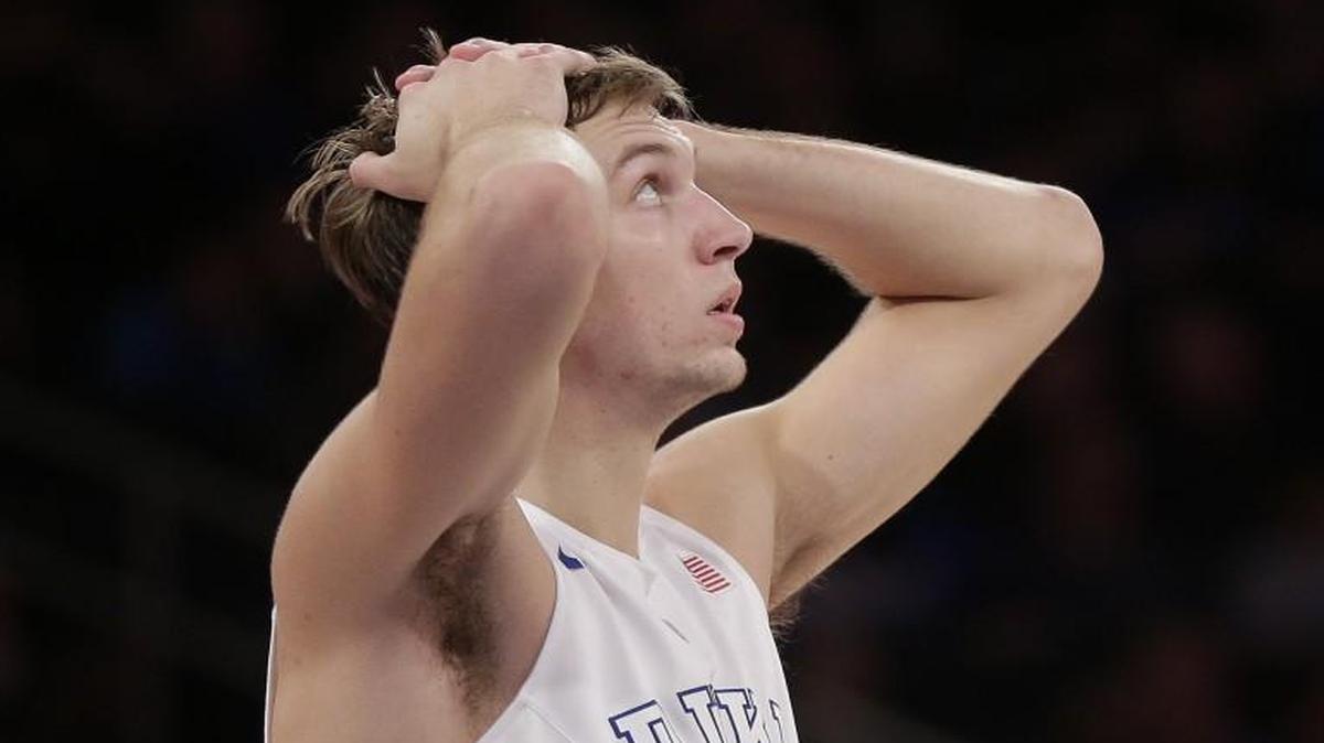 Duke guard Luke Kennard looked up at the scoreboard late in the second half of Saturday’s game against Utah.