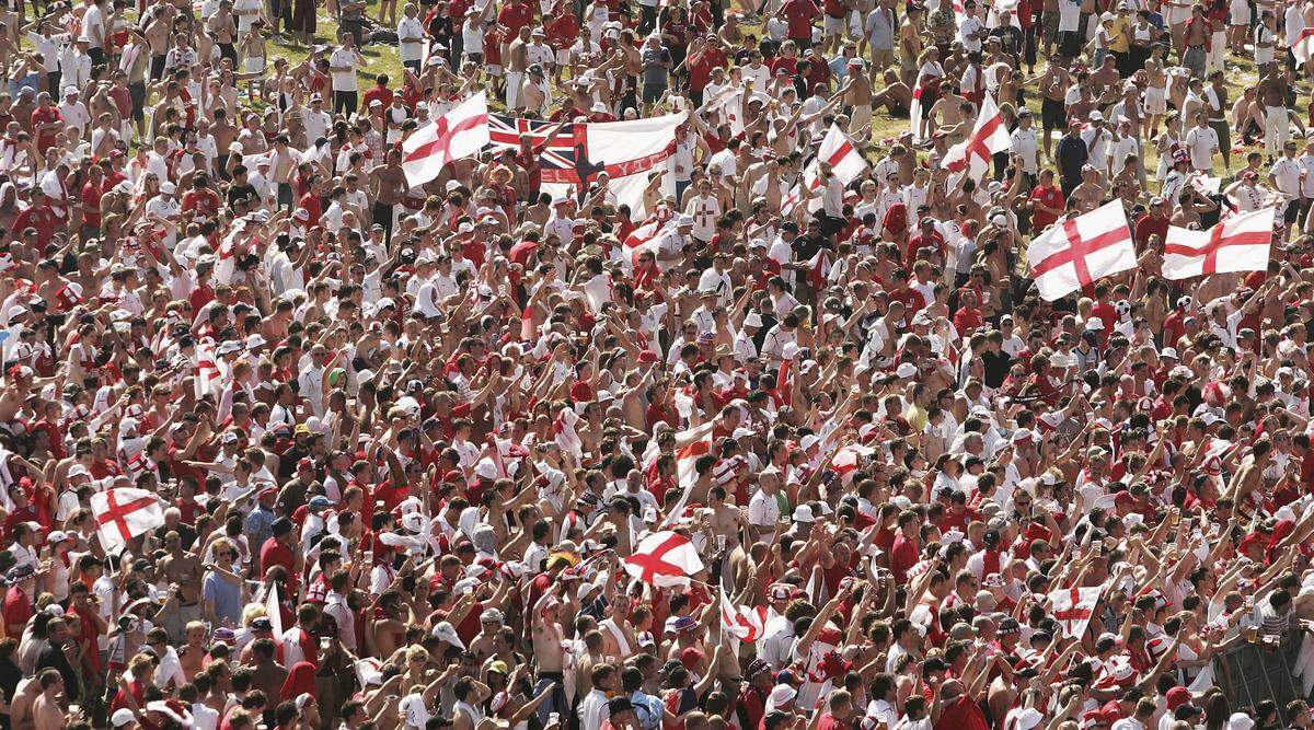 England soccer supporters gather at the World Cup Fan Fest on July 1, 2006 in Gelsenkirchen, Germany. Public health officials in the Kansas City metro say they are ready to keep thousands of World Cup fans safe when they come to Kansas City this summer.