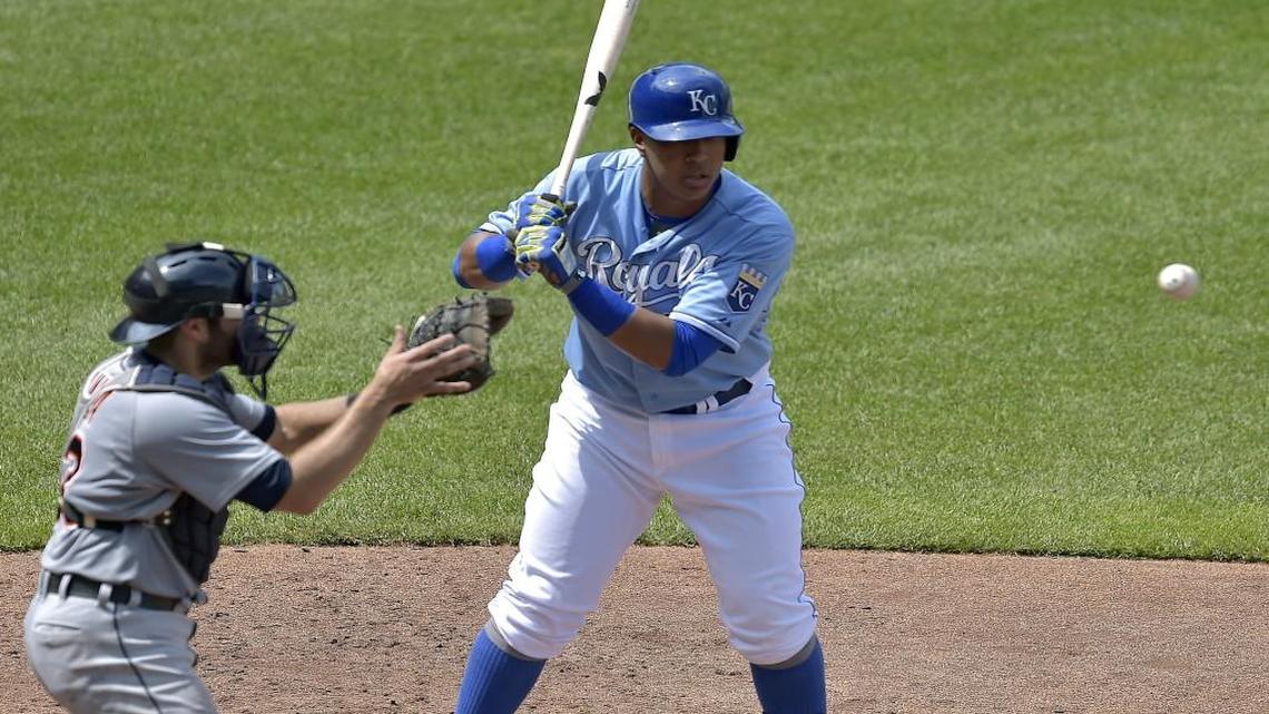Kansas City Royals catcher Salvador Perez was intentionally walked by the Detroit Tigers in 2014.