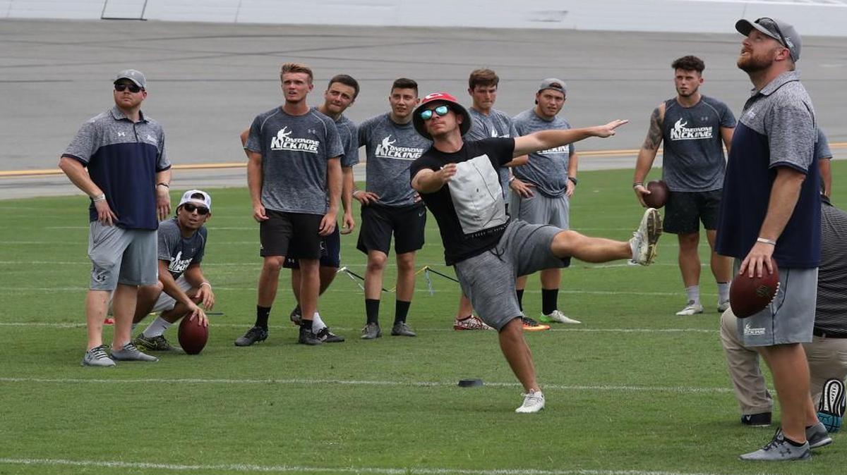 Kansas City Chiefs kicker Cairo Santos looked right at home on the infield at Daytona International Speedway.