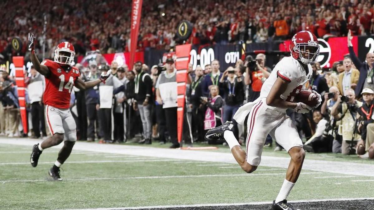 Alabama wide receiver DeVonta Smith caught the winning touchdown against Georgia during overtime of last Monday’s national-championship game.