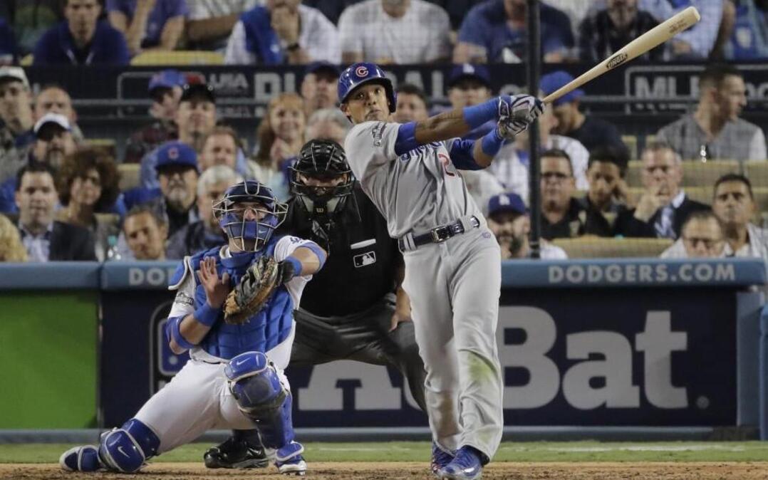 Chicago Cubs shortstop Addison Russell hit a two-run home run off Los Angeles Dodgers relief pitcher Joe Blanton during the sixth inning of Game 5 of the National League Championship Series on Thursday.