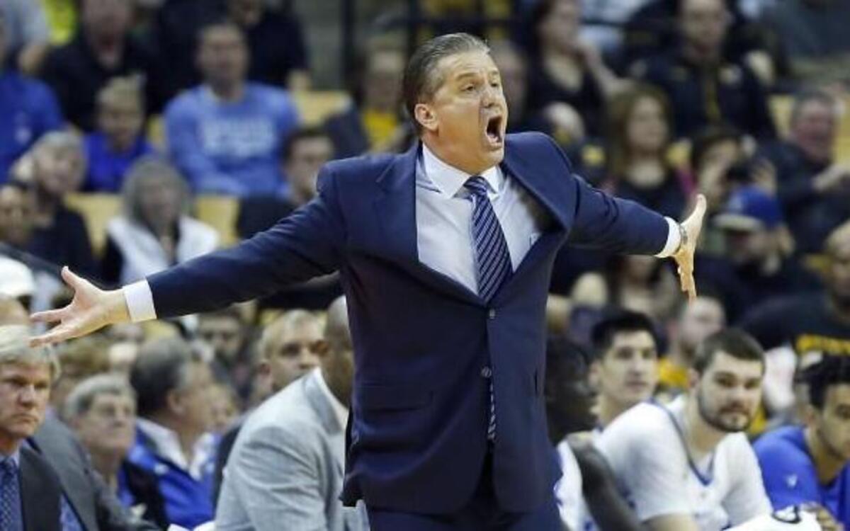 Kentucky head coach John Calipari yelled at his team during Tuesday’s game.