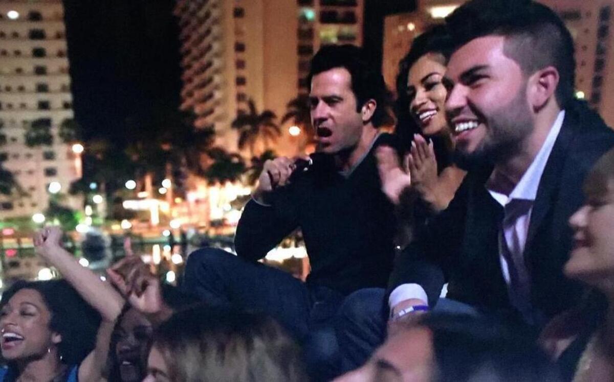
Royals first baseman Eric Hosmer in a scene from “Ballers” on HBO. Actor Troy Garity is in the center of the frame.
