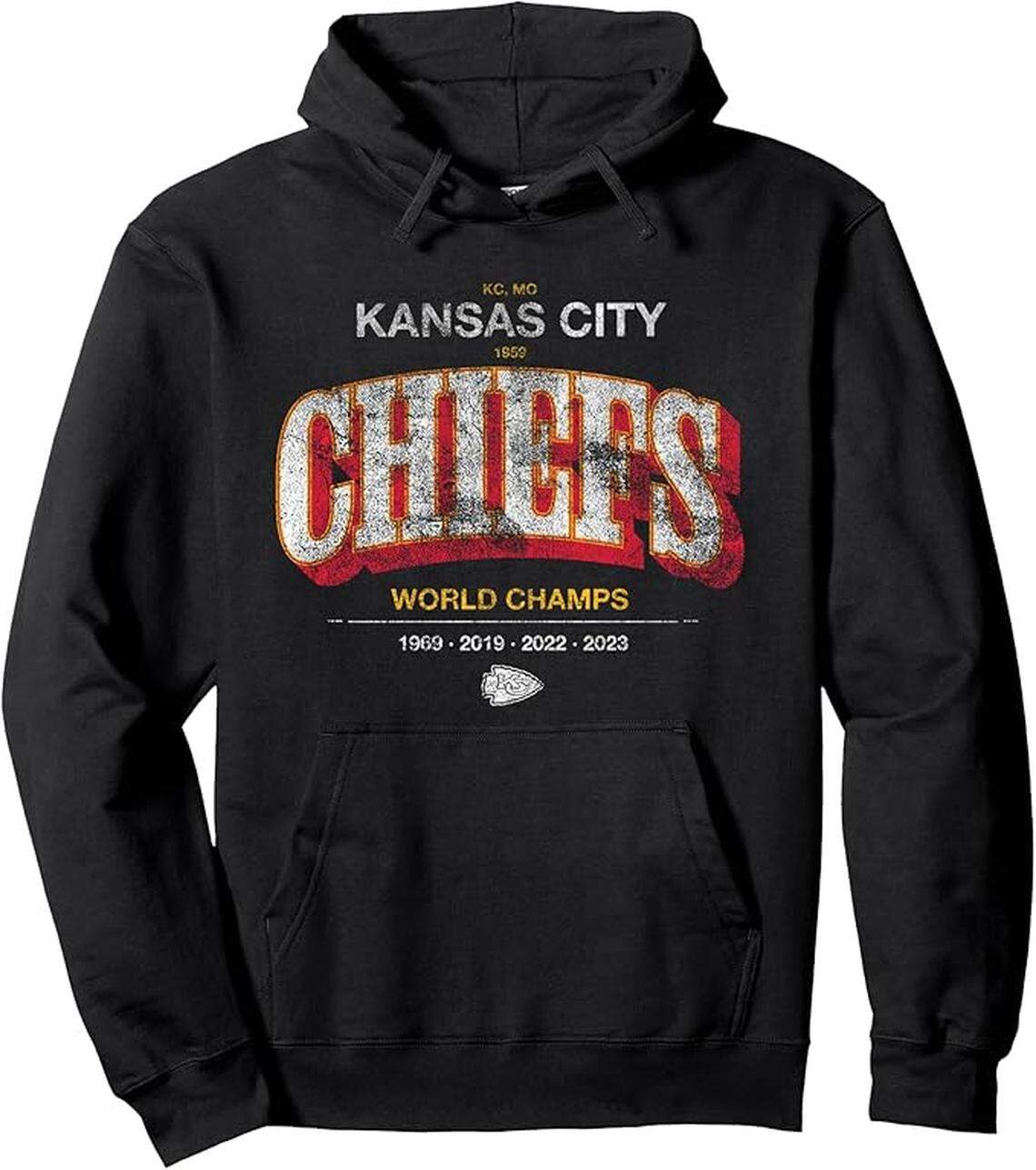 Here is the front of a Chiefs hoodie.