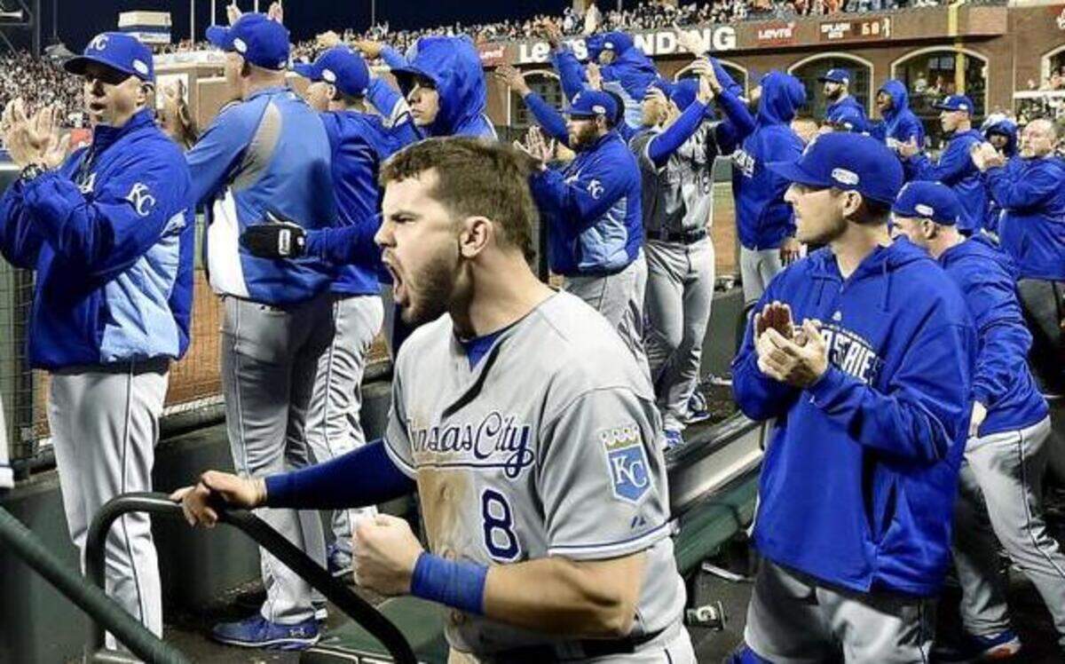 
Mike Moustakas and the Royals were in the 2014 World Series.
