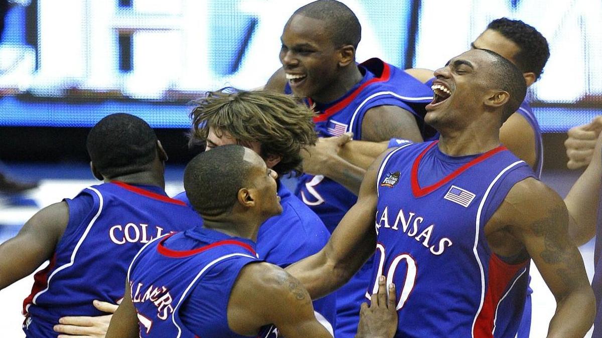 The Kansas players celebrated after winning the 2008 national title.
