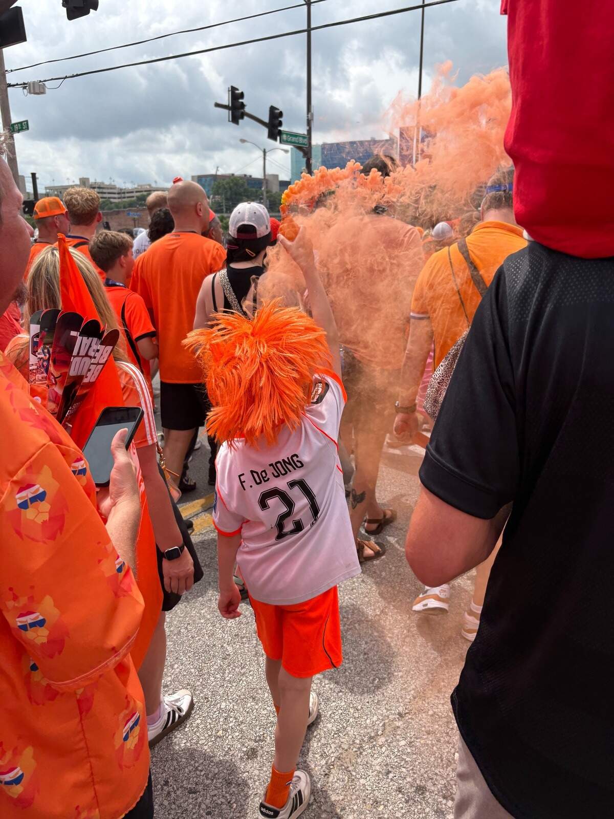 A scene from the Orange Walk in Kansas City.