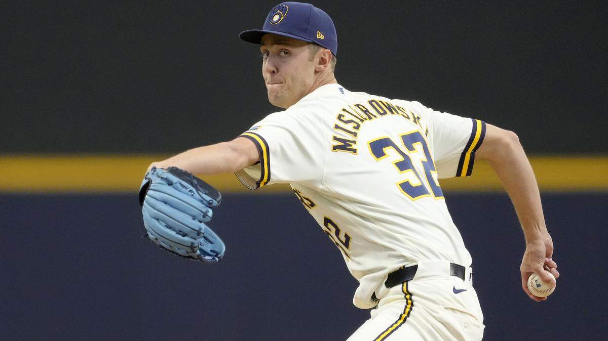 Jacob Misiorowski of the Milwaukee Brewers pitches against the Tampa Bay Rays in the first inning at American Family Field on April 1, 2026 in Milwaukee, Wisconsin.