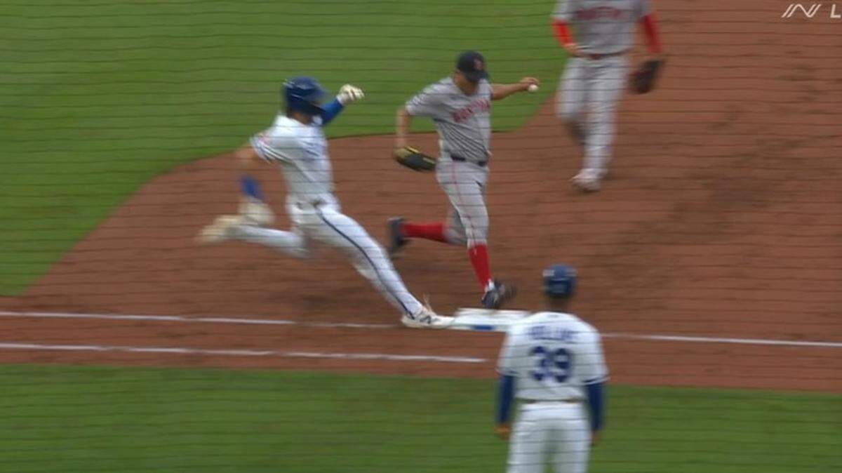 There was a close play at first Tuesday that went against the Royals.